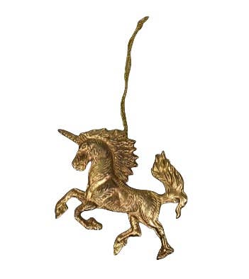 Brass Unicorn ornament