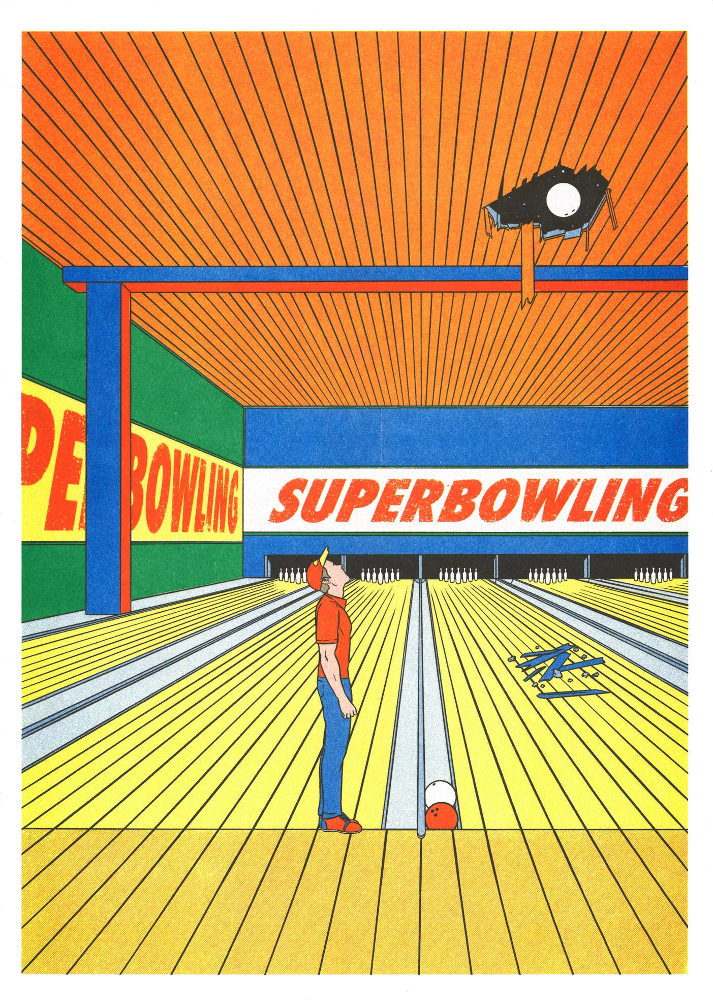 A3 poster - Simon Bailly - Super Bowling