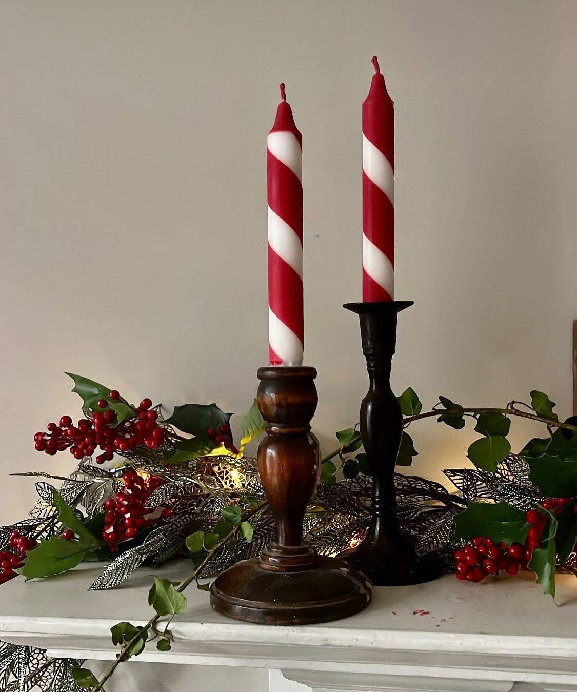 Christmas! My classic Candy Cane Dinner Candle