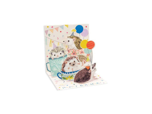 Hedgehog Pop-Up Layered Mini Birthday Card