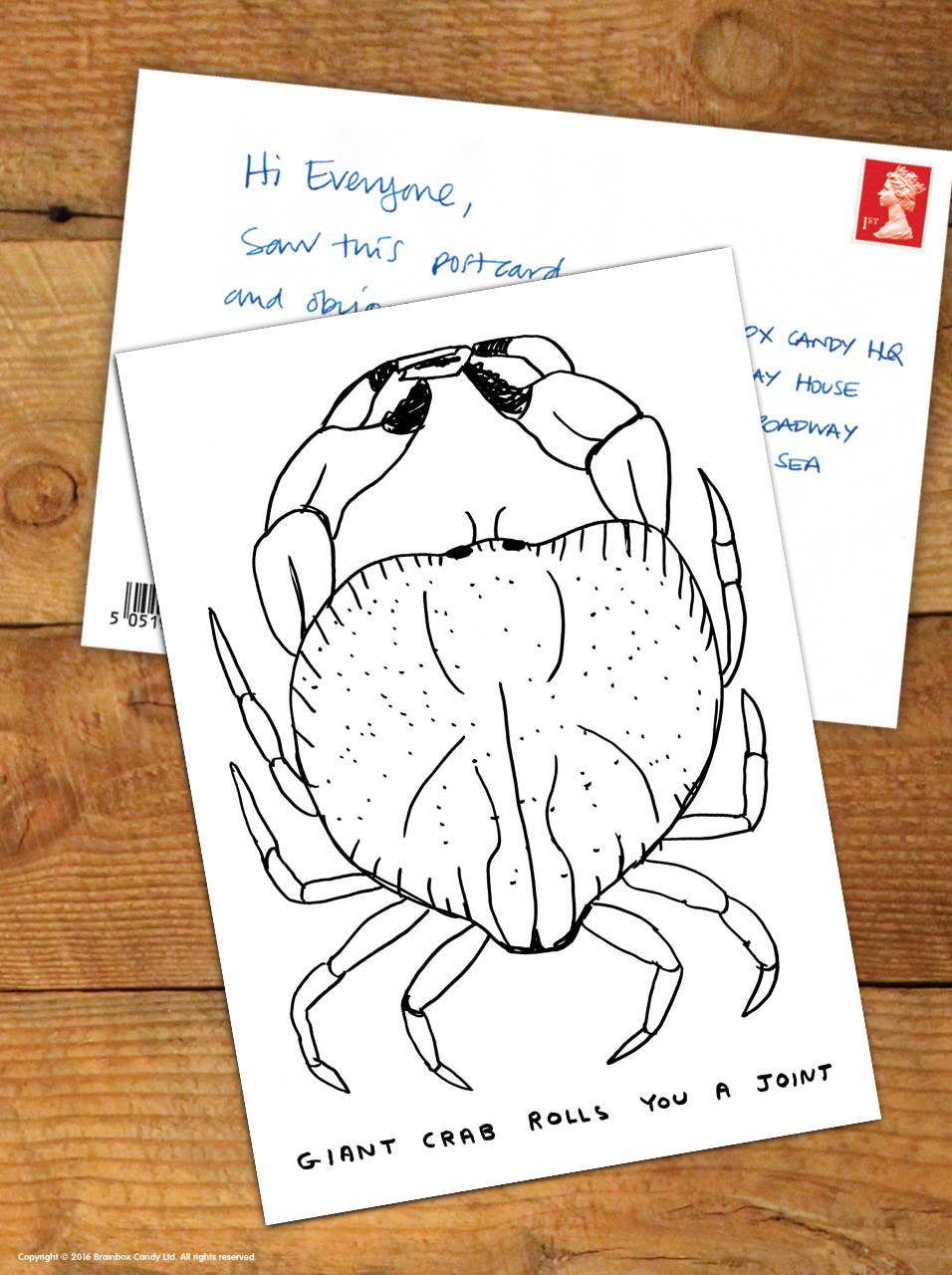 A6 Art Postcard By David Shrigley - Giant Crab