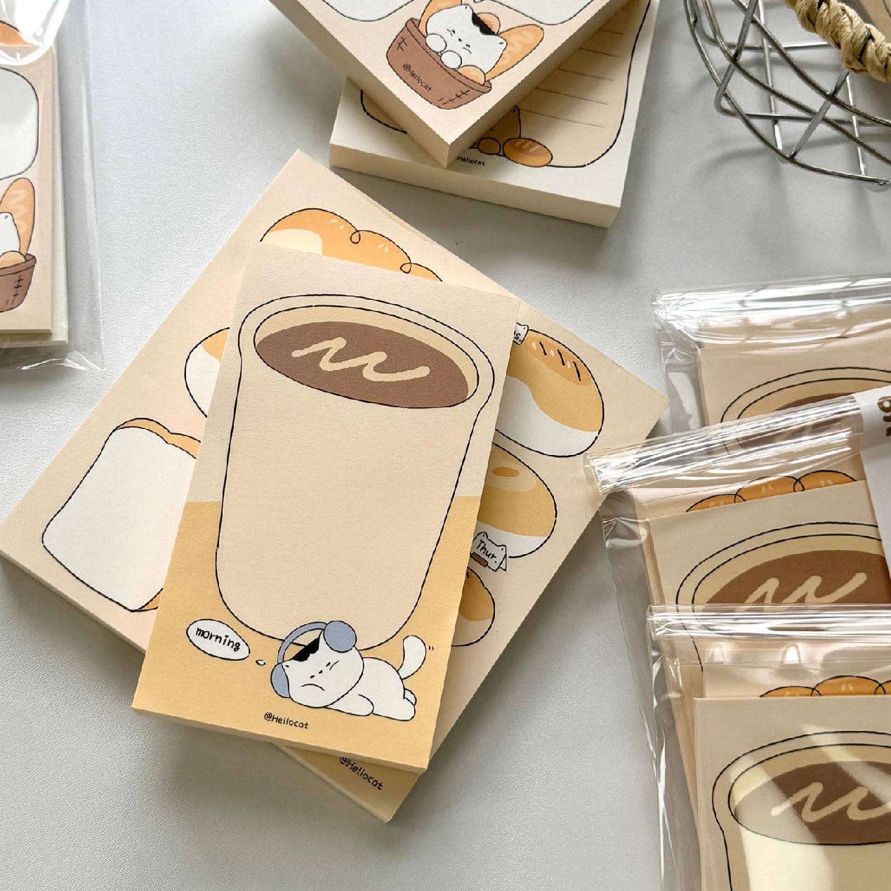 Hello Cat | Bread Cat Memo Note Pad: A