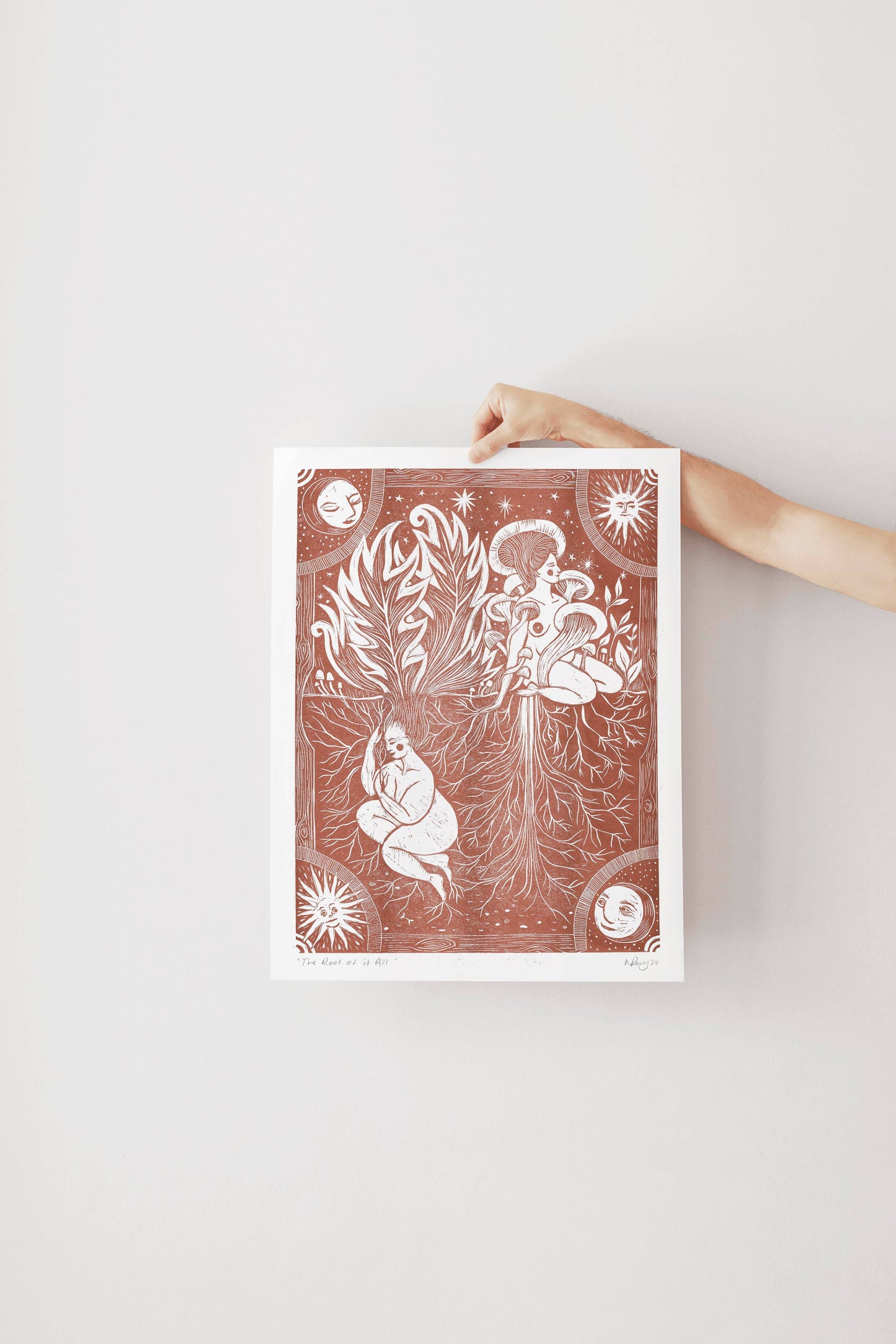 The Root of it All riso print, earthy, folklore, mushrooms