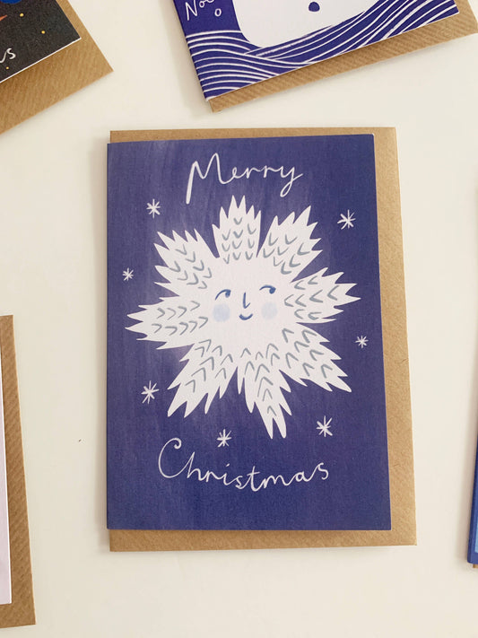 Smiling Snowflake Christmas Greeting Card