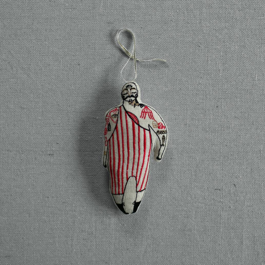 Tattooed Strong Man - Cotton-filled Ornament, Token