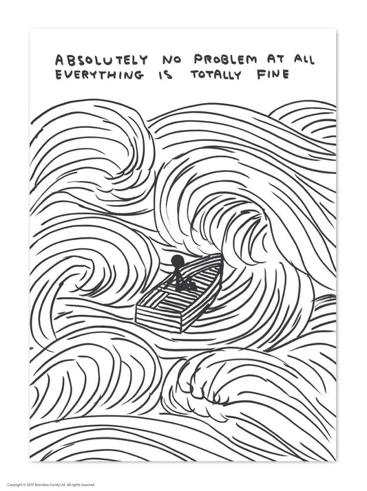 A6 Art Postcard By David Shrigley - No Problem At All