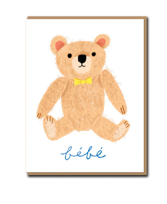 Teddy New Baby Bébé Card