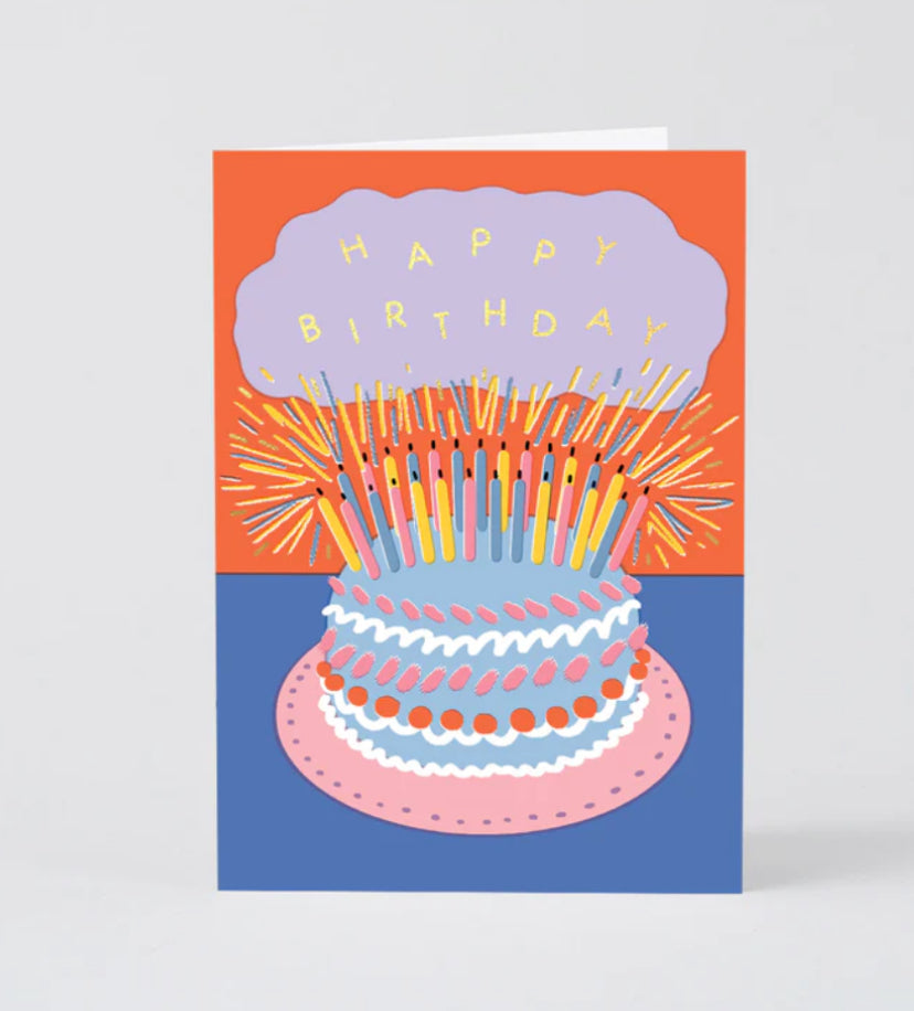 Candle Fire Birthday Card