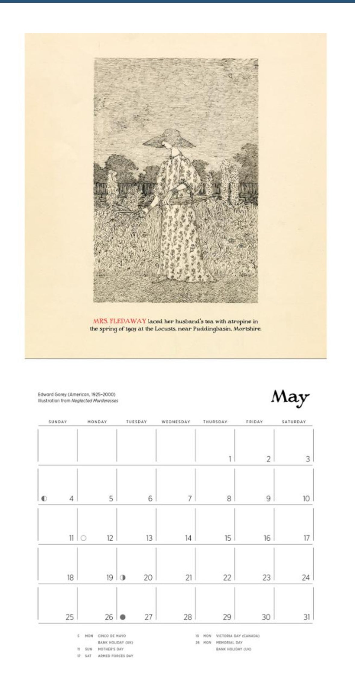 Neglected Murderesses 2025 Calendar