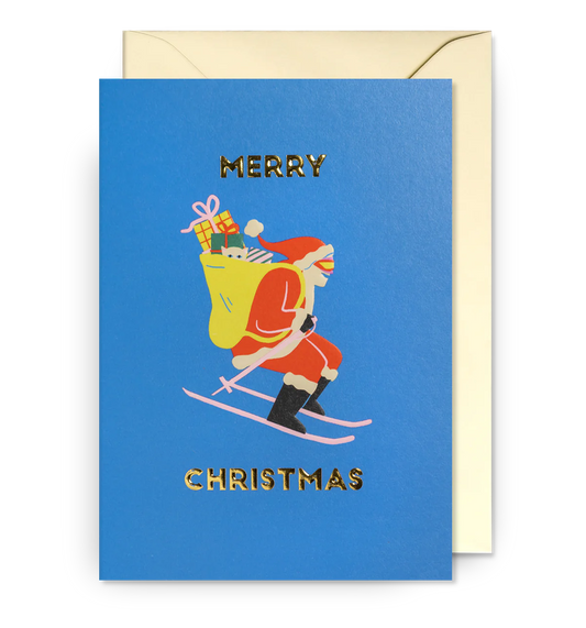 Skiing Santa Multipack of 5 Charity Christmas Cards