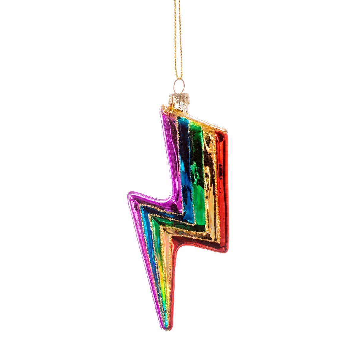 Rainbow Lightening Bolt Shaped Bauble