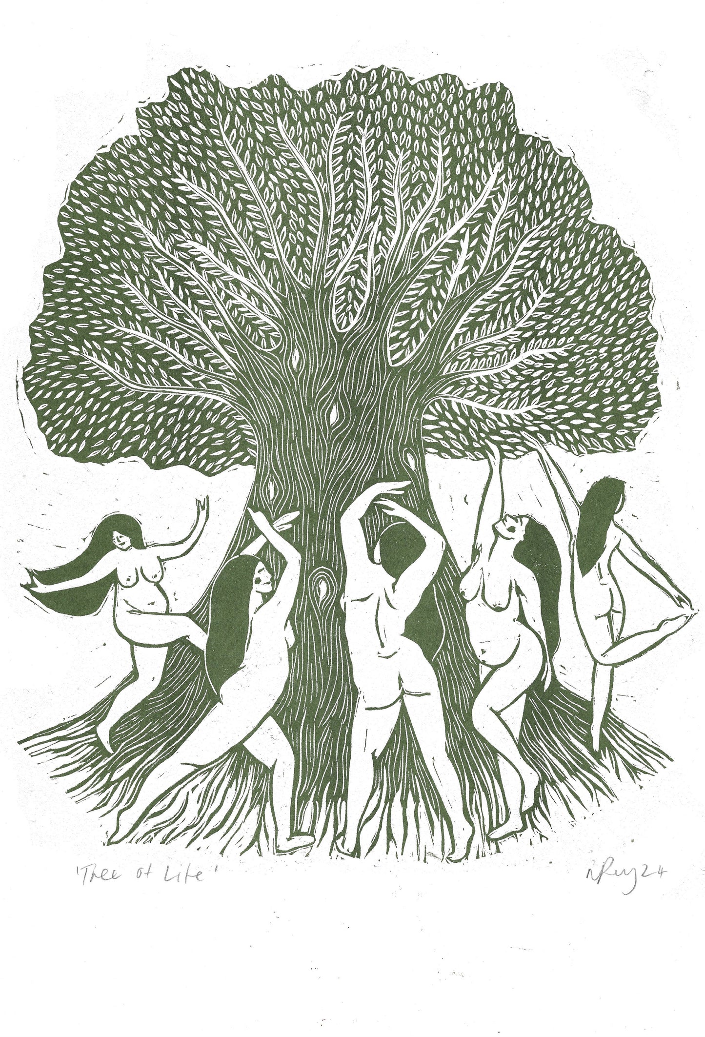 Tree of Life riso print, nature, friendship, pagan, celtic