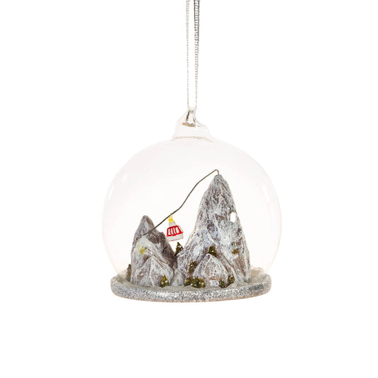 Ski Mountain Dome Bauble