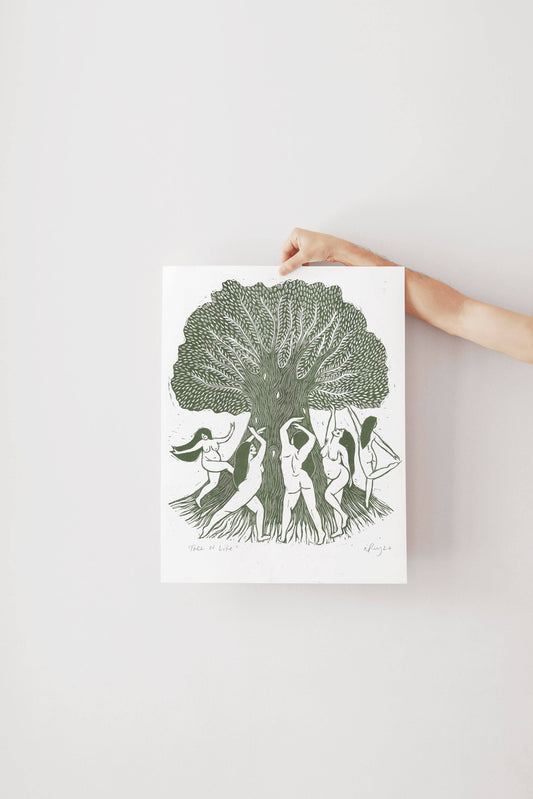 Tree of Life riso print, nature, friendship, pagan, celtic