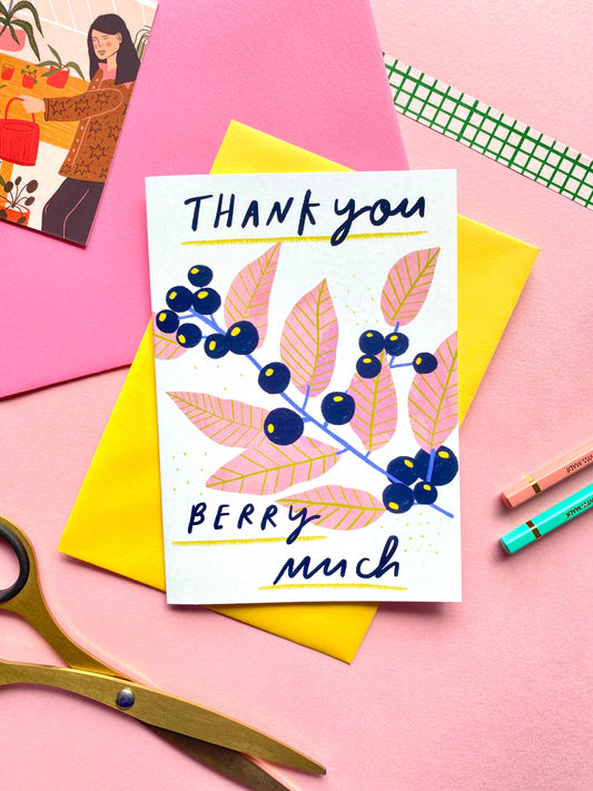 Thank you Berry much Funny Thank you Greetings Card