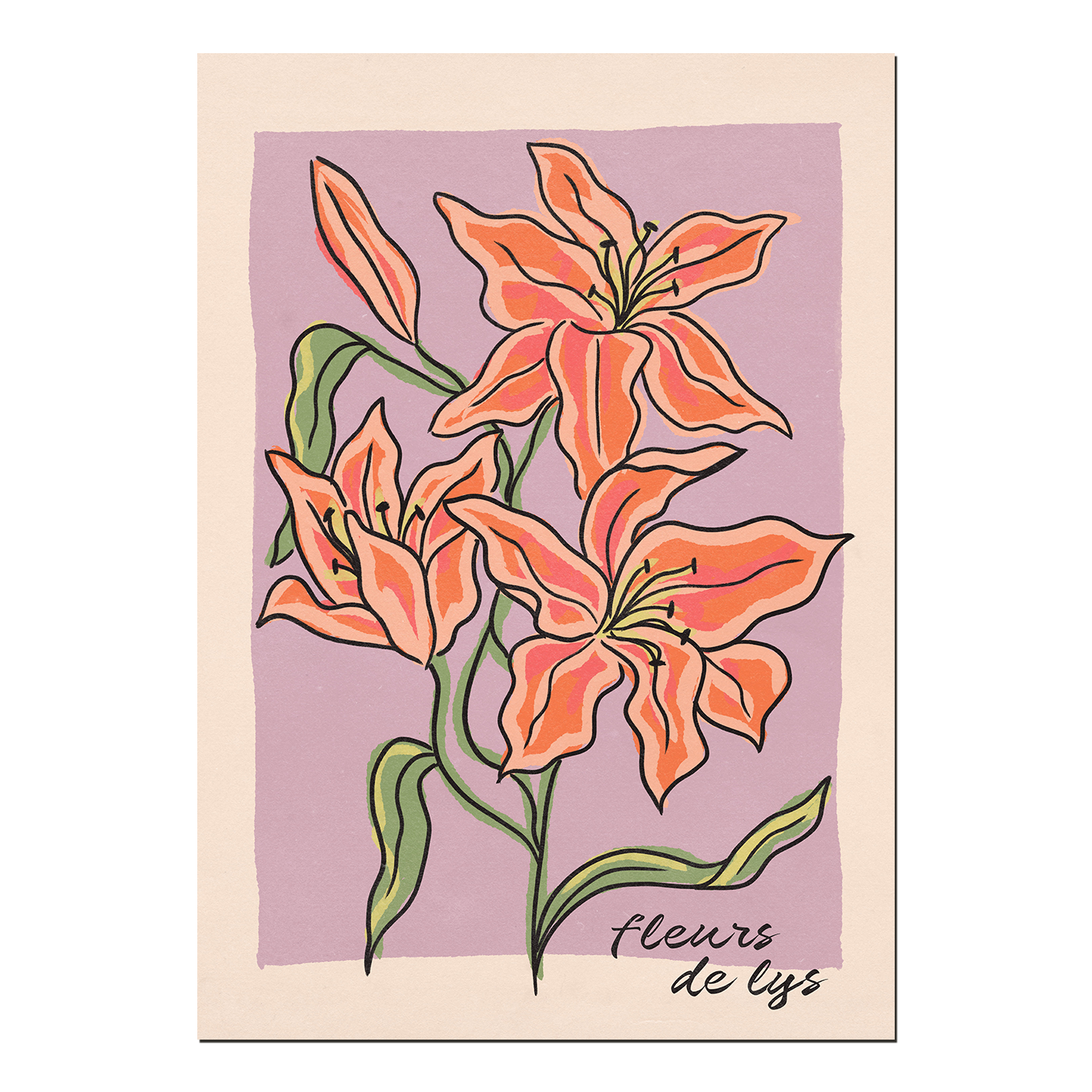 Fleurs des Lys Print: A3