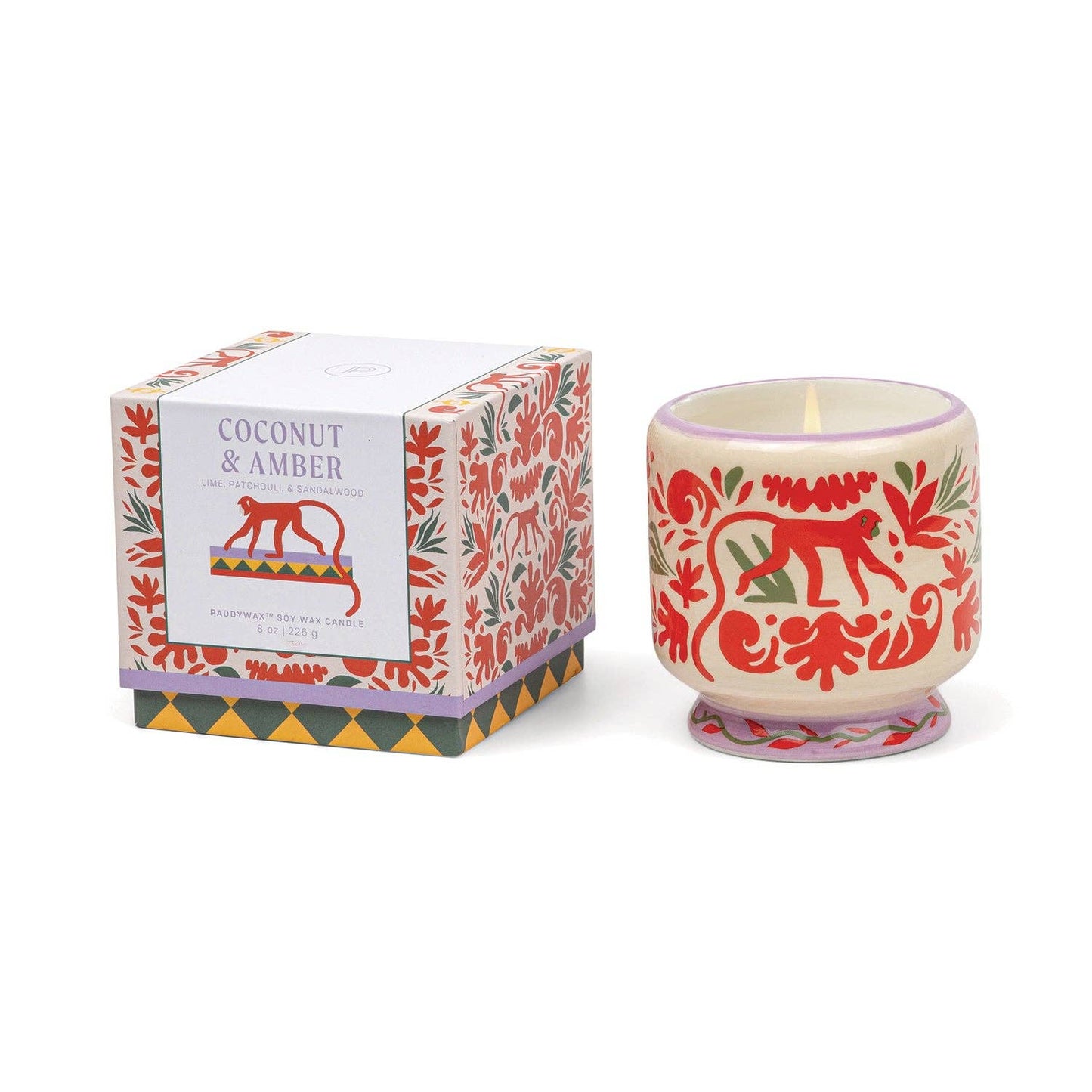 Paddywax Adopo Jungle Ceramic Candle - Coconut & Amber