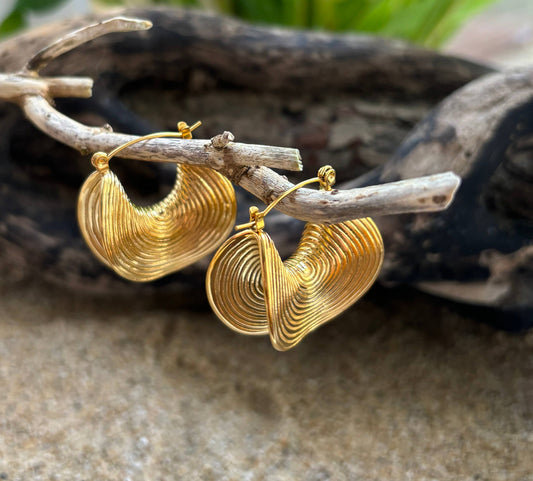 18ct Gold Plated Wire Hoop Earrings