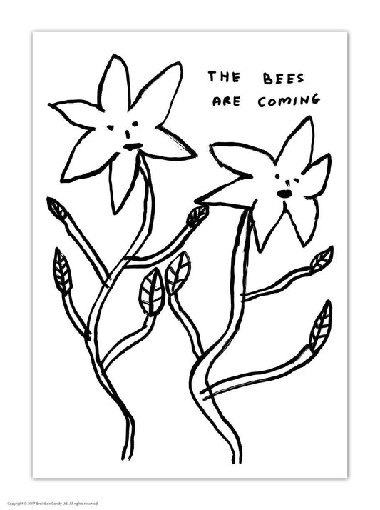 The Bees are Coming David Shrigley Postcard