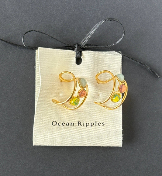 18ct Gold Plated Glass Cradle Earrings